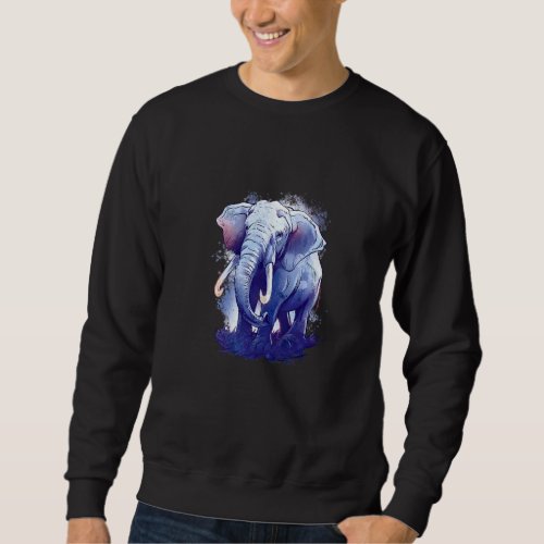 Elephant Illustration Graphic African Elephant Ani Sweatshirt
