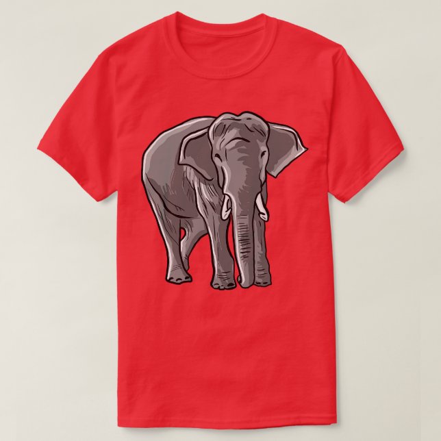 Elephant Illustration T-Shirt (Design Front)