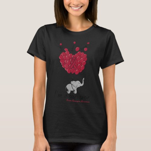 Elephant Im a Survivor Heart Brain Aneurysm Aware T_Shirt