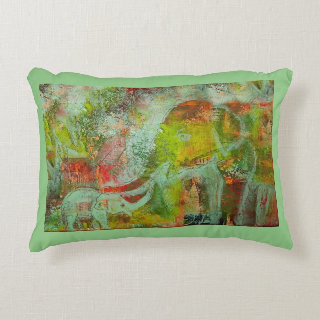 Elephant image accent pillow (Front)