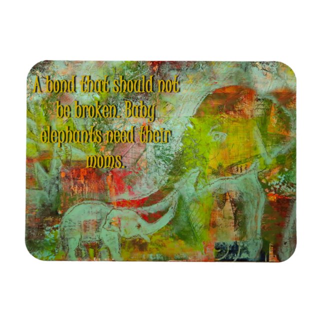 Elephant image Magnet with a message! (Horizontal)