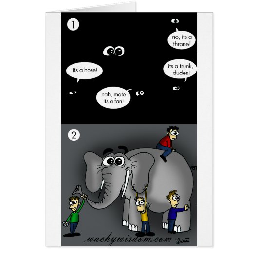 Elephant in A Dark Room Cards (Front)