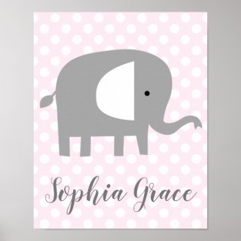 Elephant In Any Color Nursery Art Poster by Personalizedbydiane at Zazzle