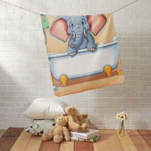 Elephant in bath baby blanket
