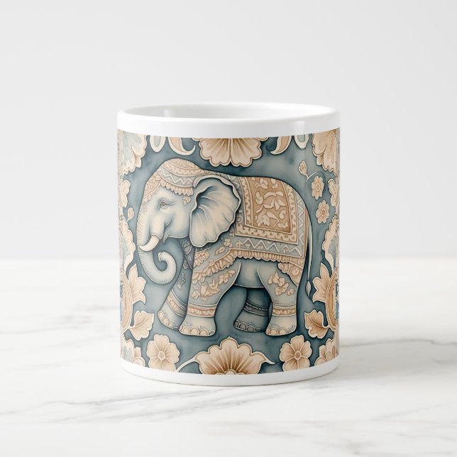 Elephant in Batik Bloom Specialty Mug (Front)