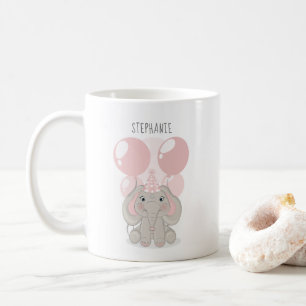 Elephant in Birthday Party Hat Coffee Mug