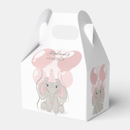 Elephant in Birthday Party Hat Favor Boxes