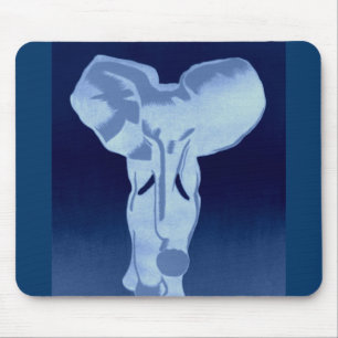 Elephant in blue mouse pad