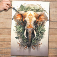 Elephant In Foliage 2 Decoupage Paper