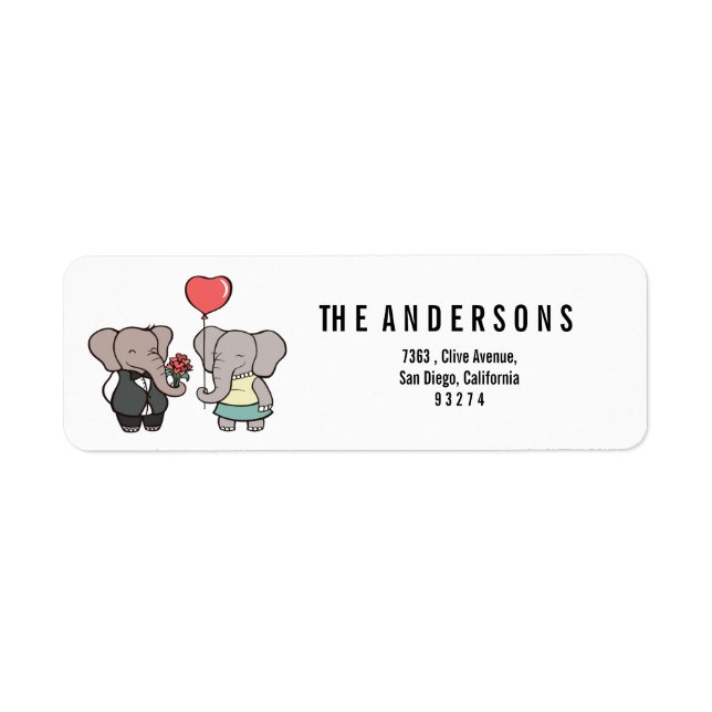 elephant in love label (Front)