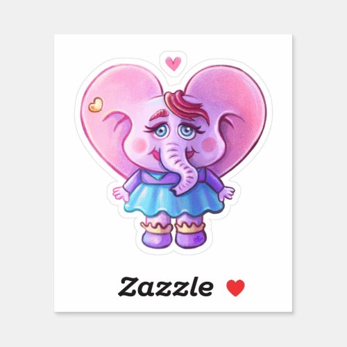 Elephant In Love Sticker