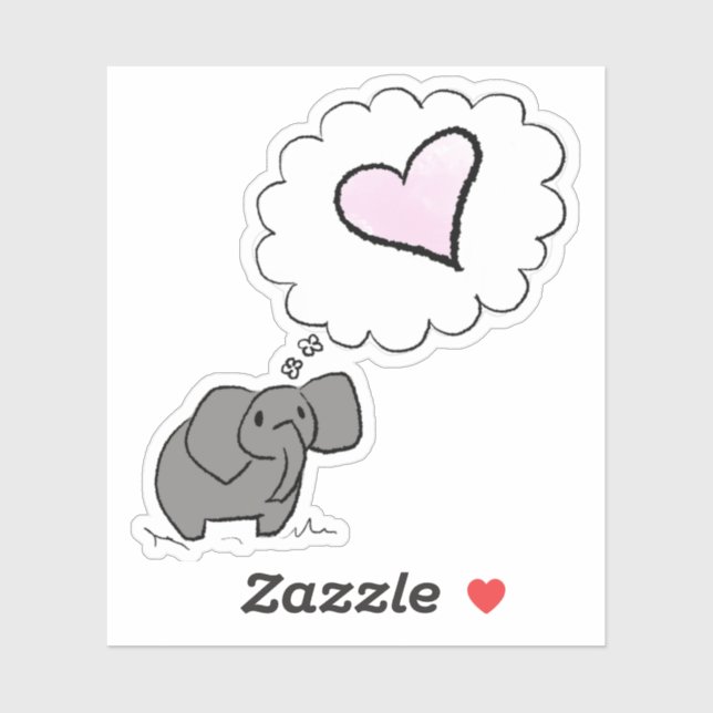 Elephant in love sticker (Sheet)