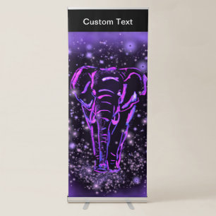 Elephant In Night Retractable Banner Custom Text