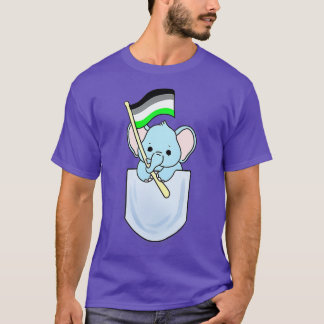 Elephant in Pocket Agender Pride T-Shirt