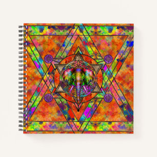 Elephant in Sacred Geometry Composition - Color Notebook