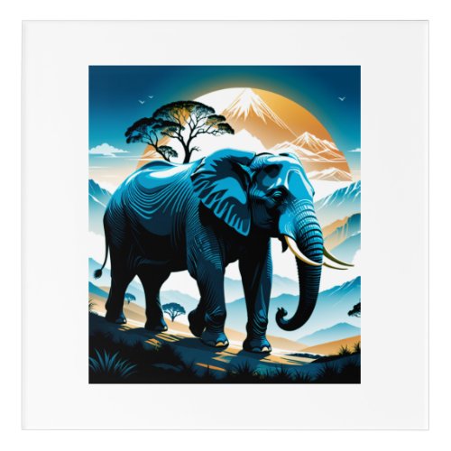 elephant in sunset acrylic print