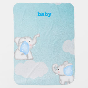 Elephant in the Clouds Baby Blanket