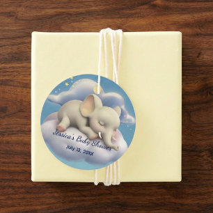 Elephant In The Clouds Baby Shower Favor Tags