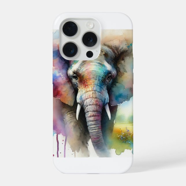Elephant in the Light 251024AREF107 - Watercolor iPhone Case (Back)