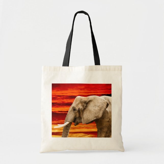 Elephant in the Sunset - Tote Bag (Front)