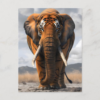 Elephant In Tiger Disguise Postcard