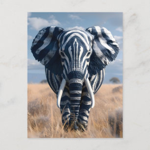 Elephant In Zebra Disguise Postcard