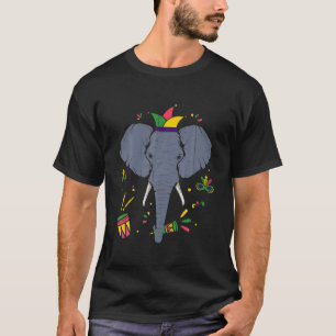 Elephant Jester Hat Cute Mardi Gras Carnival Anima T-Shirt