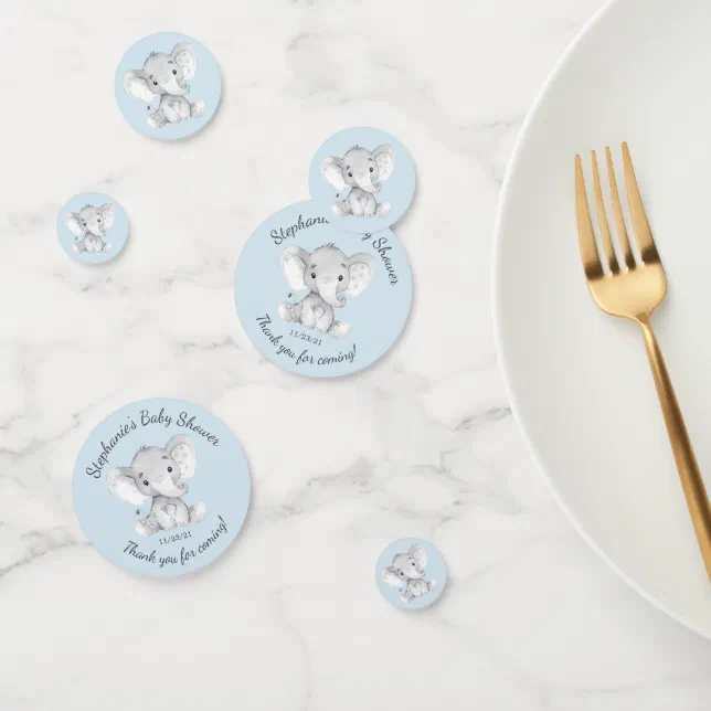 Elephant Jungle Animals Baby Shower Confetti | Zazzle