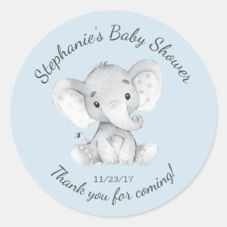 Elephant Jungle Animals Baby Shower Favor Sticker
