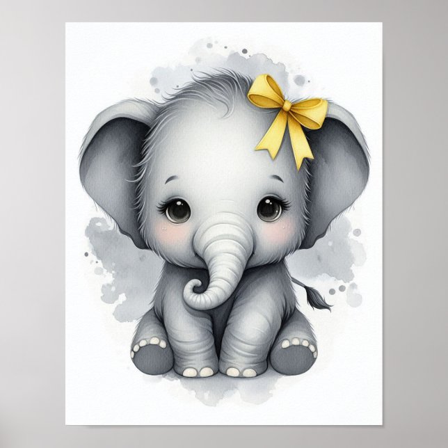 Elephant Jungle Nursery Wall Art (Front)