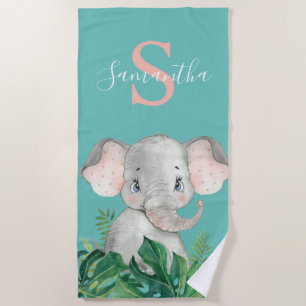 Elephant jungle safari beach towel
