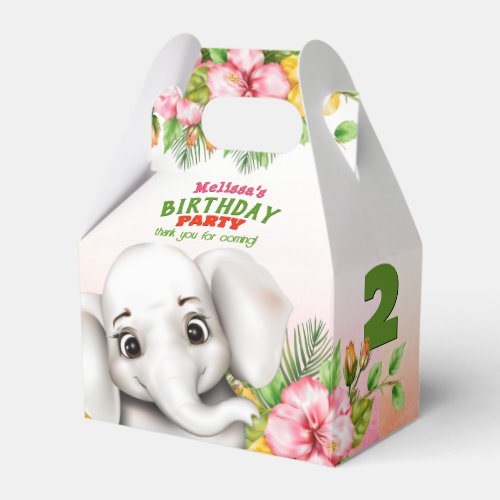 Elephant Jungle Safari Birthday Party Favor Boxes