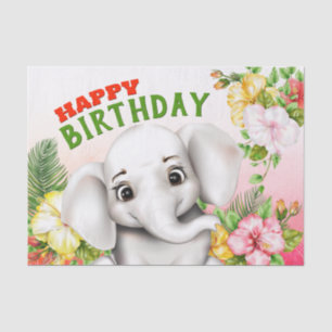 Elephant Jungle Safari Birthday Tissue Paper