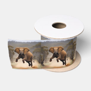 Elephant Kangaroo Hop, Satin Ribbon