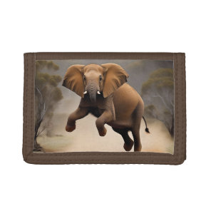 Elephant Kangaroo Hop,  Tri-fold Wallet