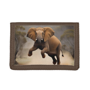 Elephant Kangaroo Hop,  Tri-fold Wallet