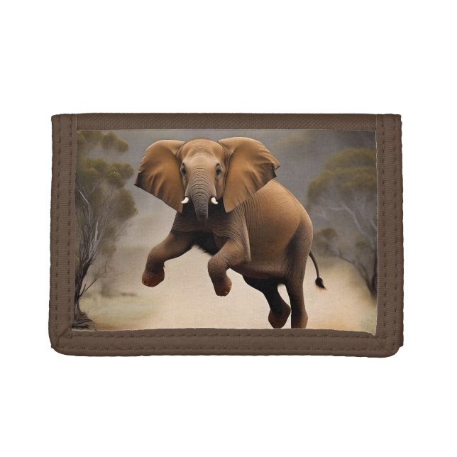 Elephant Kangaroo Hop,  Trifold Wallet (Front)