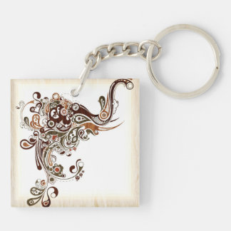 Elephant Keychain Abstract Spiral Artwork