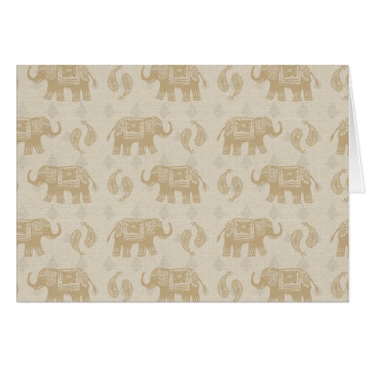 Elephant Khaki Caravan Pattern Cards (Front Horizontal)