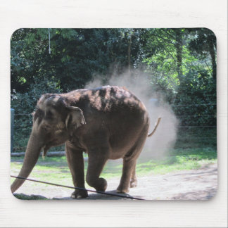 Elephant Kicking Up Some Dust Mouse Pad