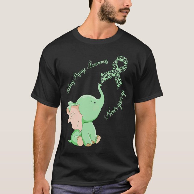 Elephant Kidney Disease Awareness Ribbon T-Shirt (Front)