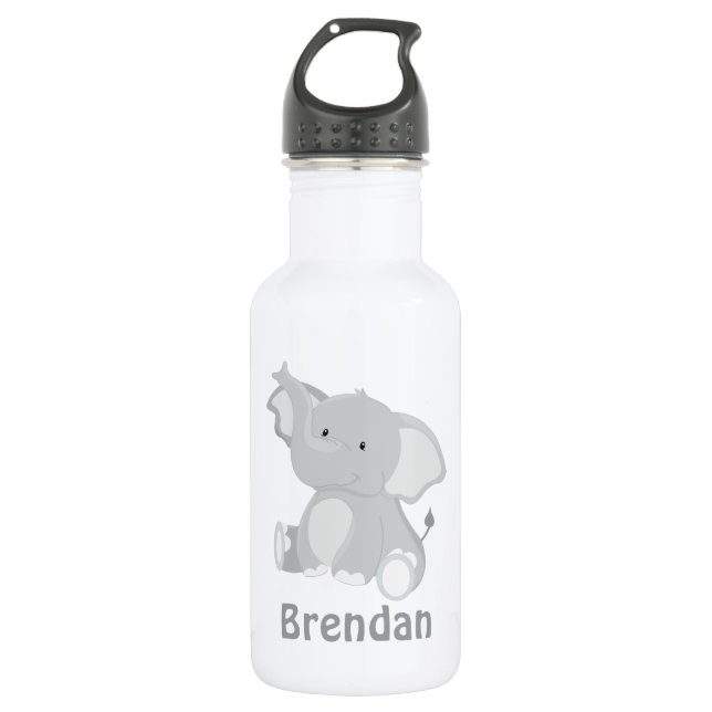 Elephant Kids Personalized Water Bottle (Front)