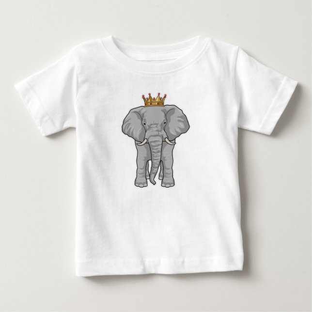 Elephant King Crown Baby T-Shirt (Front)