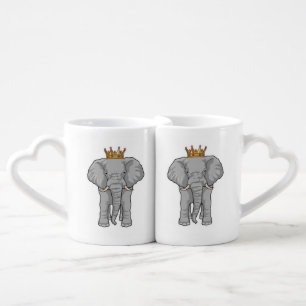 Elephant King Crown Coffee Mug Set