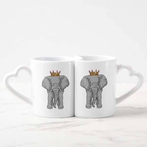 Elephant King Crown Coffee Mug Set