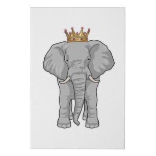Elephant King Crown Faux Canvas Print