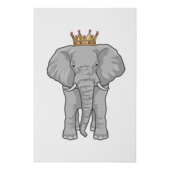 Elephant King Crown Faux Canvas Print (Front)