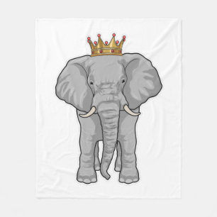 Elephant King Crown Fleece Blanket