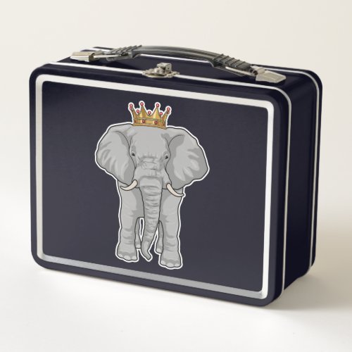 Elephant King Crown Metal Lunch Box