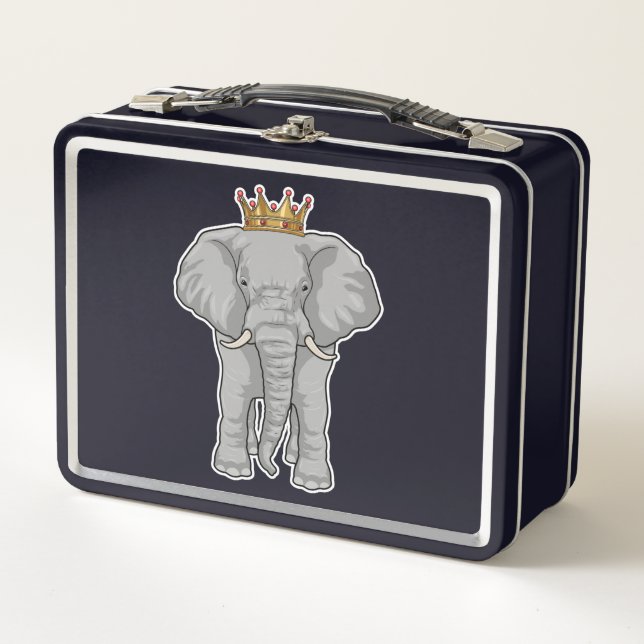 Elephant King Crown Metal Lunch Box (Front)